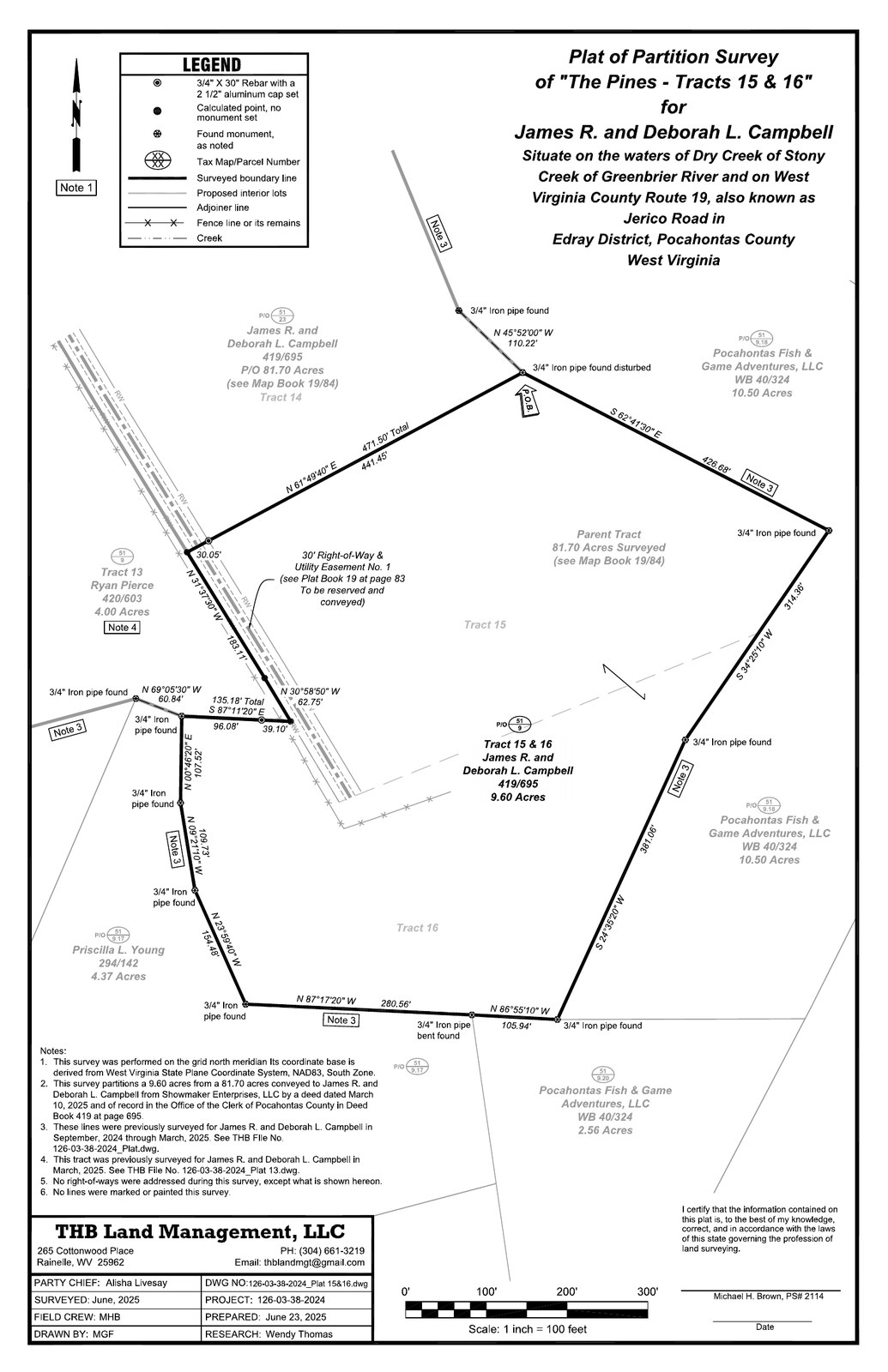 Survey of 9.6-acre Shafer Farm property